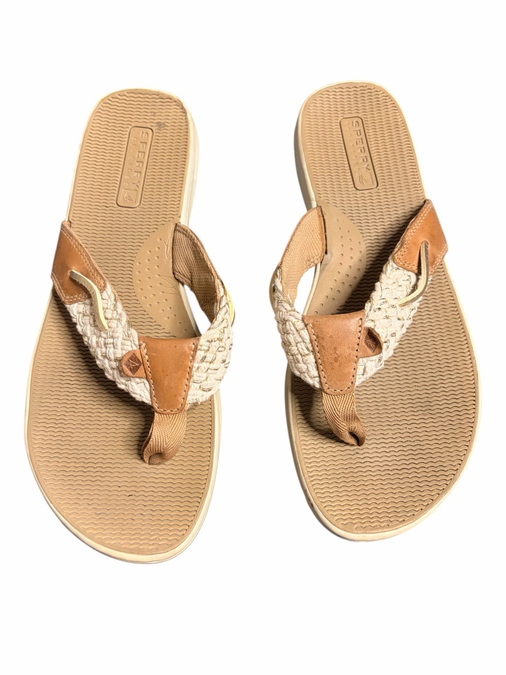Sperry Women's Braided Tan Thong Sandals